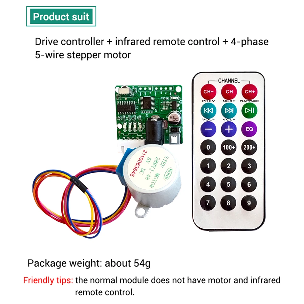 Stepper Motor 5V 4-Phase 28BYJ48 DC Gear Step Stepper Motor + ULN2003 Driver Board + IR Infrared Remote Control ULN2003 PIC MCU DIY