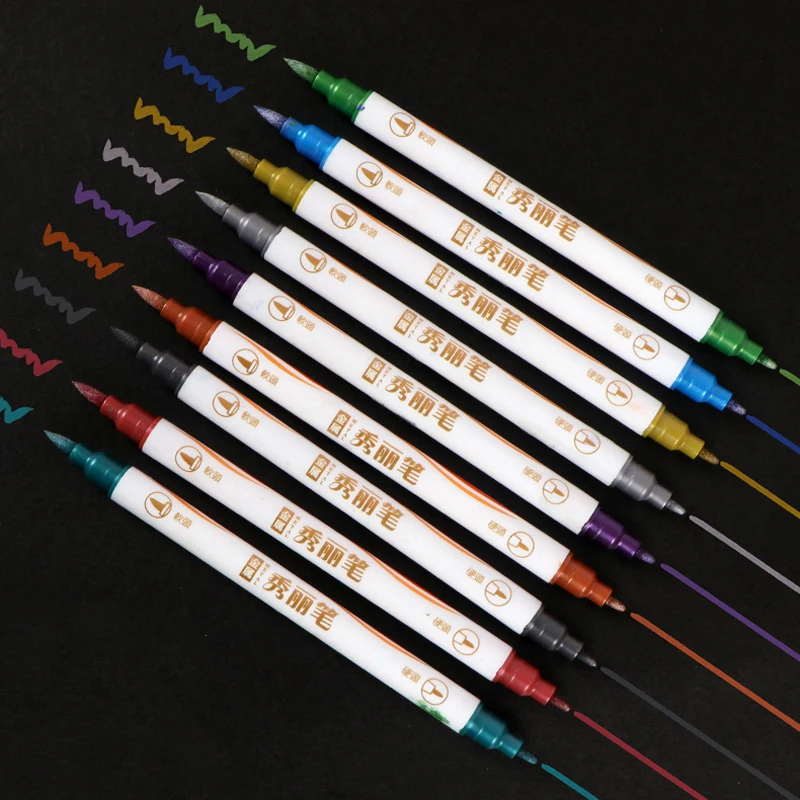 Pen Marker Color Marker Pens Markers Pen Marker Pens Marker Pen Art Marker Pens Metallic Markers Pens Colored Pens Art Markers Calligraphy Brush Pens 10 Colors Metallic Marker Pen Calligraphy Brush Pens Scrapbooking Crafts Card Making Art Pen Drawing Stationery Office Supplies