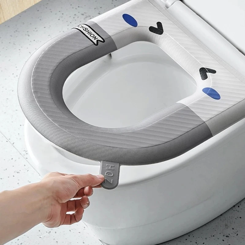 Reusable Waterproof Toilet Seat Cover Washable Cover Pads Non-Slip Toilet Seat for Home Travel Use Bathroom Accessories