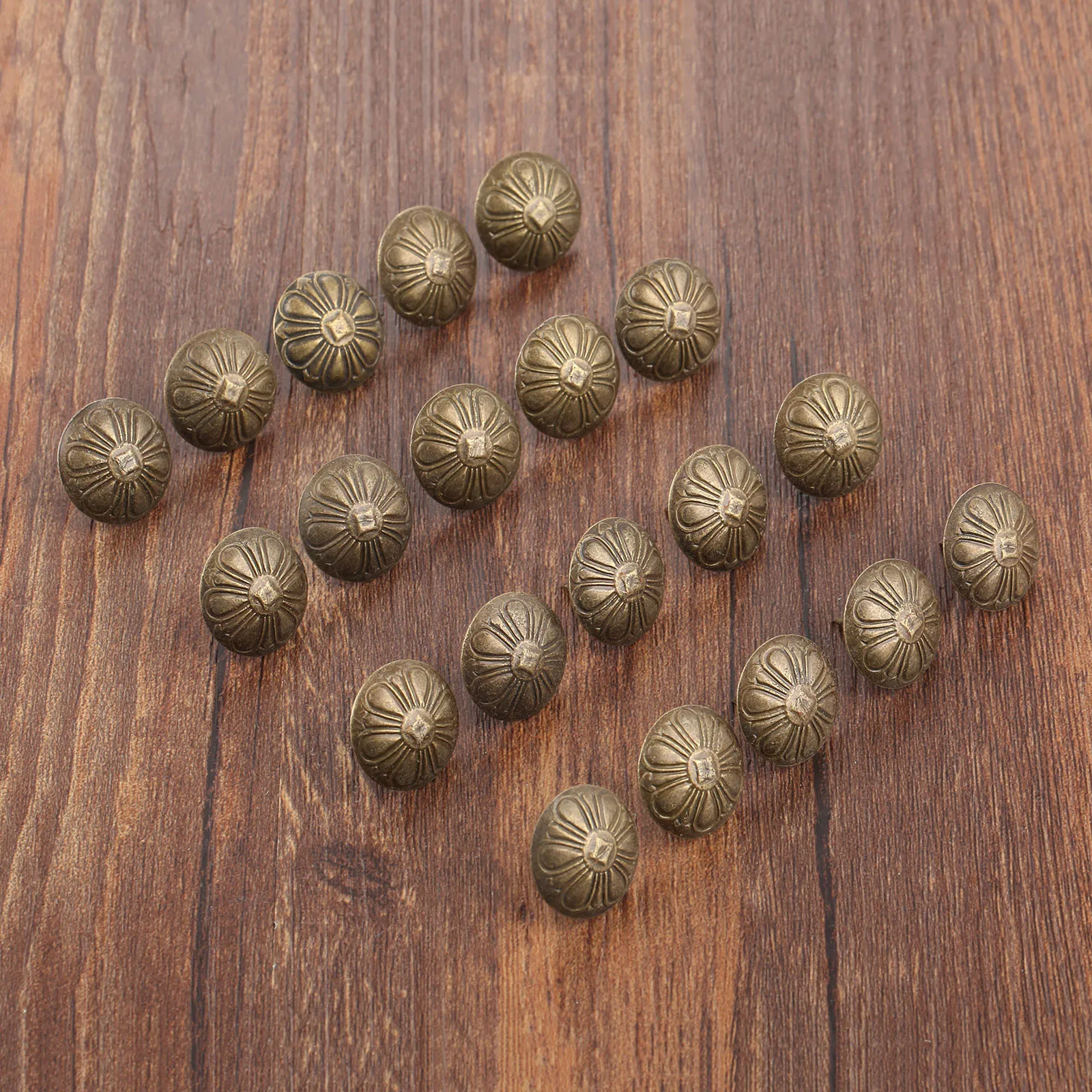 20Pcs Antique Flower Nail Decorative Upholstery Tacks Jewelry Gift Wood Box Door Sofa Furniture Tack Stud Pushpin 19*15mm