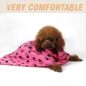 Pet Blanket Winter Dog Cat Bed Mat Dog Paws Print Warm Soft Sleeping Blankets Hamster Rabbit Beds Coral Fleece Dog Blanket 4
