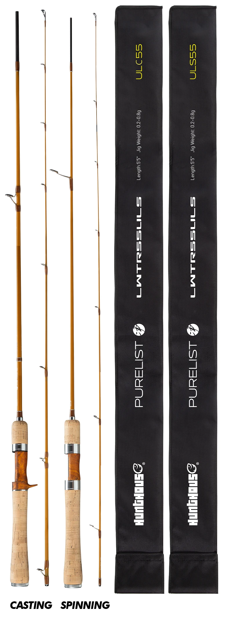 Hunthouse UL Trout Angelrutenführung Spinning Casting Ultraleichter Köder WT 0,8–6 g 1,65 m 1,85 m Kohlefaser 0,7/0,8 mm Top Bass – Detail 9