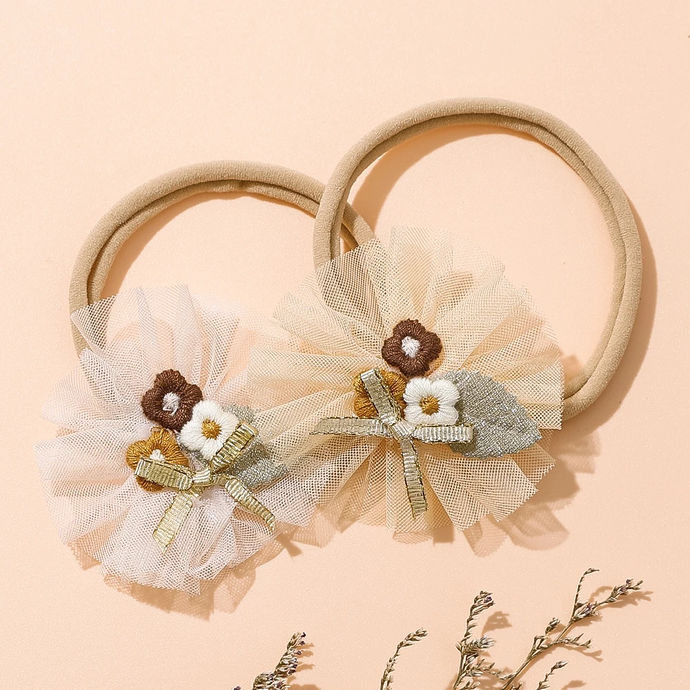 

Baby Girls Cute Flower Hairbands for Children Nylon Hair Ties Fashion Rubber Bands Elastic Bowknot Hair Bands Hair Accessories