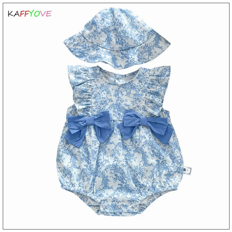 

Baby Girl Romper Big Bow Knownet Infant 0-24 Month Birthday Baptism Toddler Overalls Cap Summer Xmas Beach Kids Outfits Jumpsuit