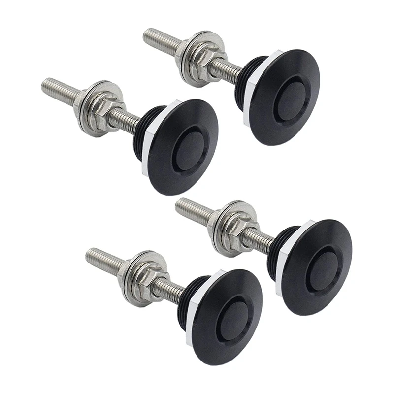 

4 Pcs Universal Aluminum Vehicle Hood Pins-Quick Release Lock Latch Bumper, License Plate Lock Clip, Push Button