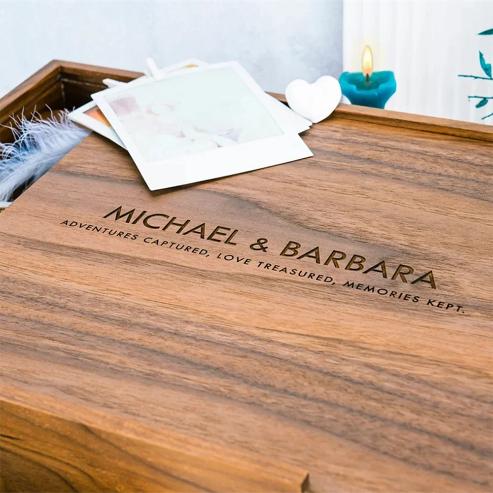 No logo empty box Solid Wood Storage Box Top Slide Personalized Gift Suitable for Ring Photo Wedding Christmas Gift Box Memorial 4