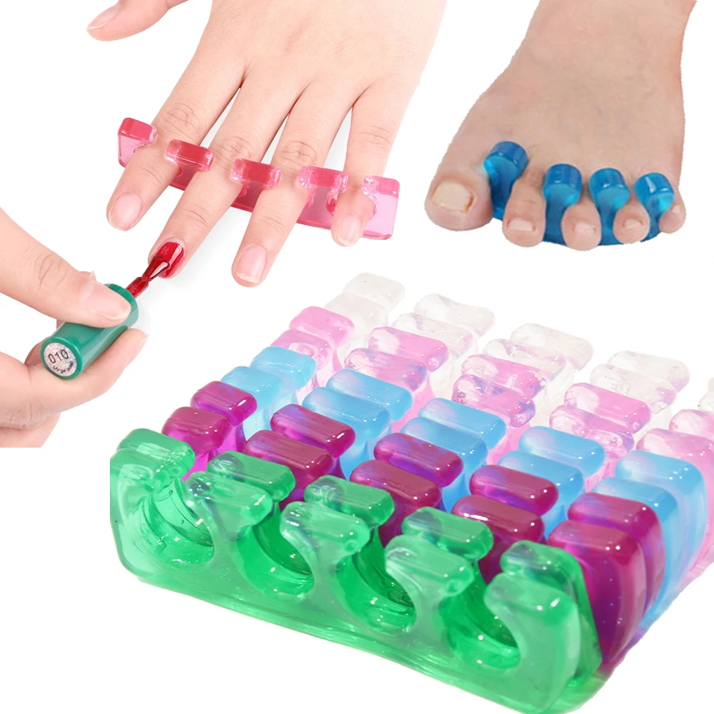 2Pcs/set Soft Silicone Finger Toe Separator Pink/Clear Feet Care Nail Tool  Manicure Pedicure Foot Brace Support Assistant Polish - AliExpress, image size:1000x1000