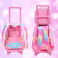 Rolling Backpack for Girls and Boys Kids Unicorn Dinosaur Bookbag with Roller Wheels Suitcase School Bag Set 5