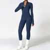 Zipper Yoga Rompers Long Sleeved One-piece Women's Sportswear Gym Jumpsuits Workout High-intensity Fitness Skin-tight Garment 2