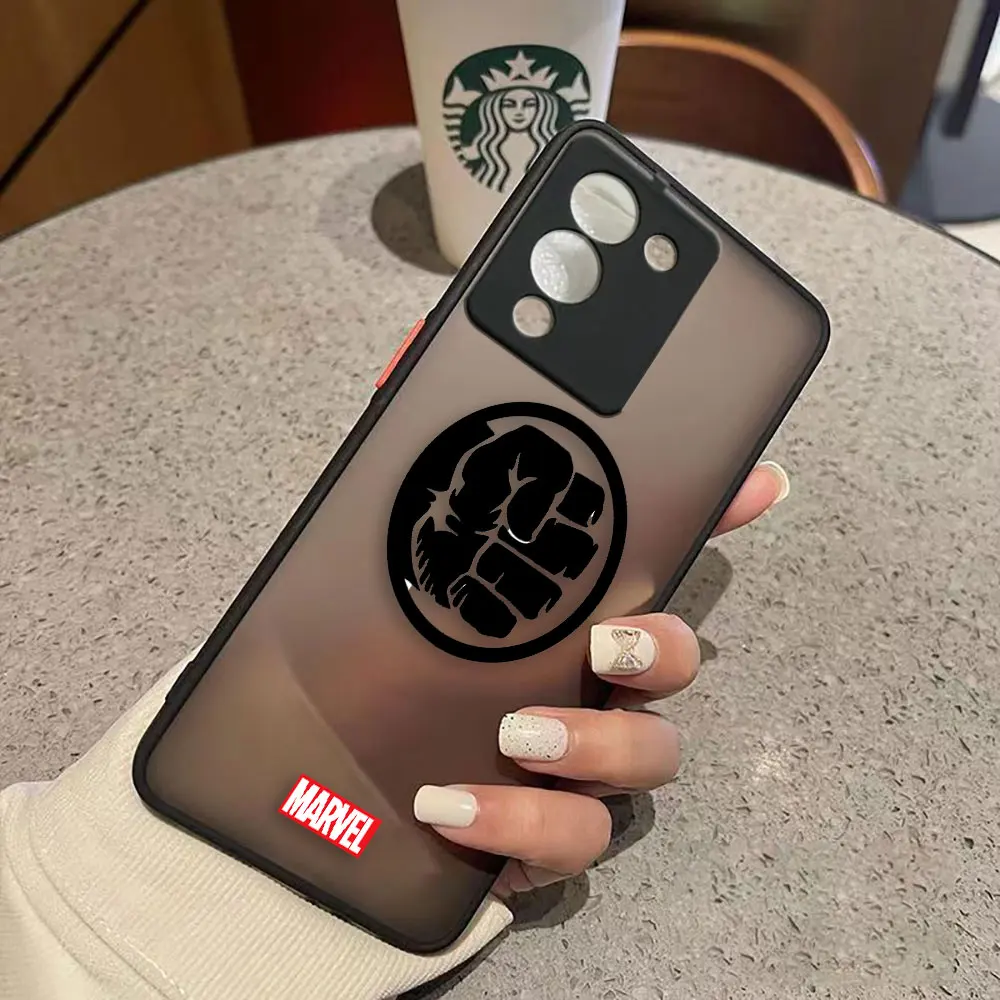 thumbnail image 1 of Funda mate para infinix NOTE 12 G96 11 10 8I 8 7 SMART 4 SPARK 8 8P 5 6 PRO S5 Funda Coque Shell Marvel Logo Lron Spider-Aan, 1 of 5