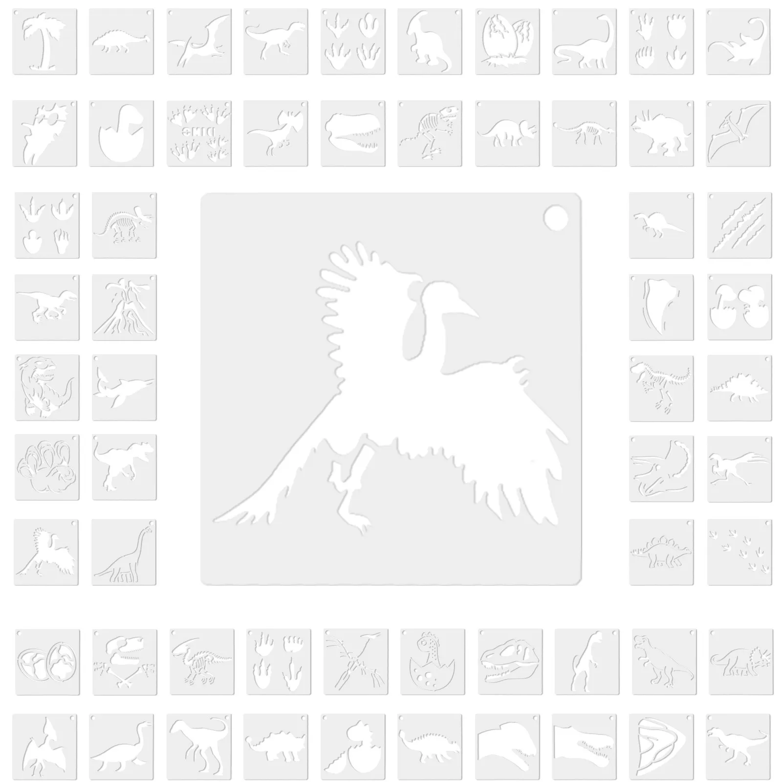 60Pcs 동물 테마 스텐실 세척 가능한 애완 동물 DIY 스프레이 스텐실 홈 장 수제 예술 공예 사랑스러운 재사용 가능한 공예품