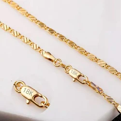 Elegant 18k Gold Plated Unisex Side Chain Necklace - Multiple Lengths (55cm)