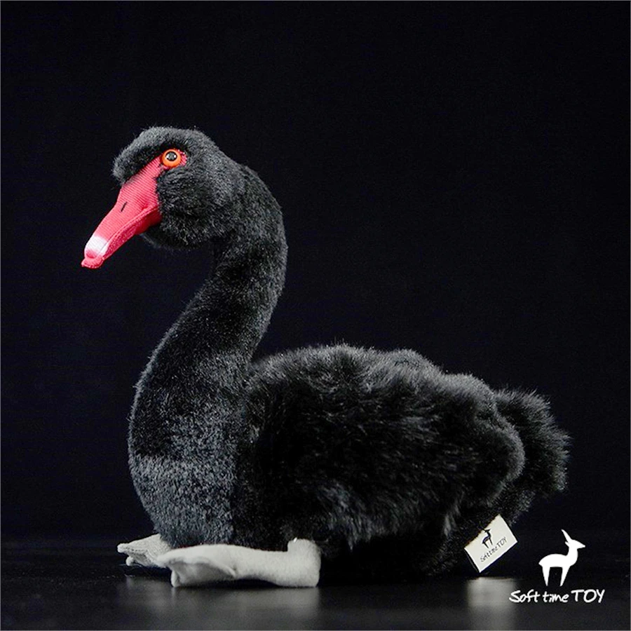 Black Swan High Fidelity Anime Cute Plushie Bird Peluche Animali Realistici Simulazione Bambola Di Pezza Kawai Toy Regali Per Bambini
