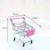 Simulation Supermarket Hand Trolleys Pretend Play Toy Mini Shopping Cart Kids Toys Kids Room Desktop Storage Basket Home Decor 4