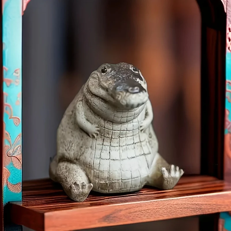 Tea Pet Ornaments 1pc Mini Crocodile TeaPot Living Room Ornaments Handmade Tea Ceremony Tea Play Room Table Home Boutique