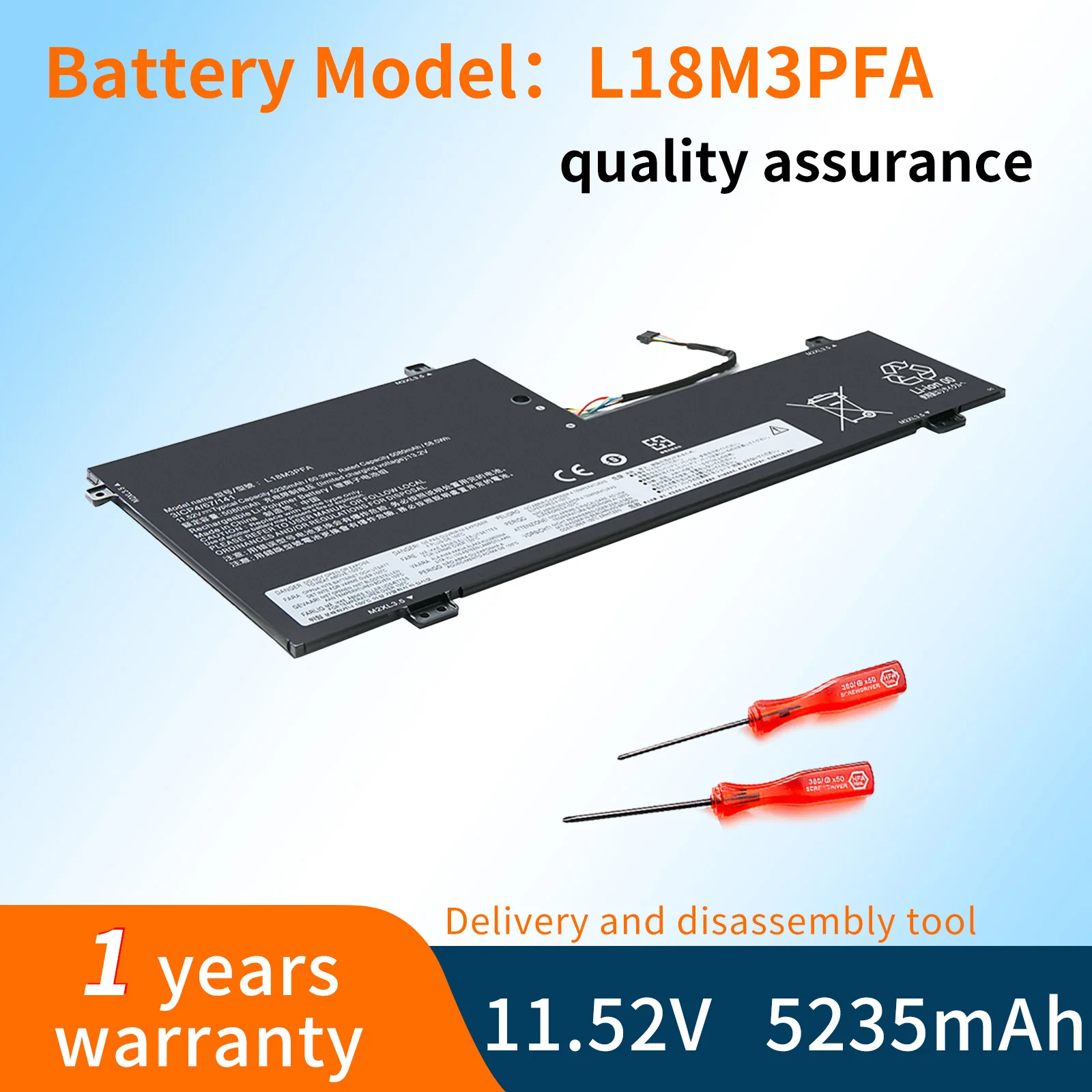 

BVBH Laptop Battery L18M3PFA 11.52V/60.3Wh/5235mAh For Lenovo C740-15IML L18D3PF2 Notebook