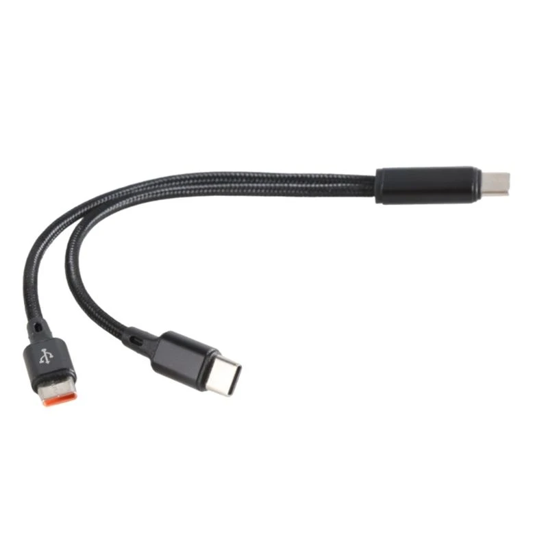 양방향 유형-C 케이블 Y-분배기 충전 코드 와이어 2포트 USB C 남성-남성 커넥터 스마트폰 태블릿용 충전기 와이어