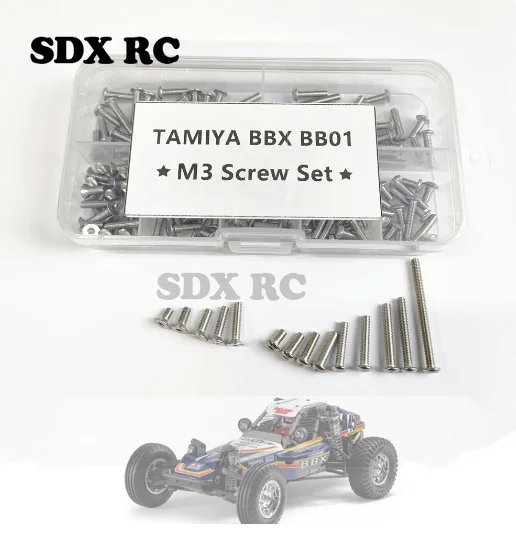 

Набор винтов TAMIYA BBX BB01 из нержавеющей стали M3, шестигранный винт с плоской круглой головкой для 1/10 машинок на радиоуправлении