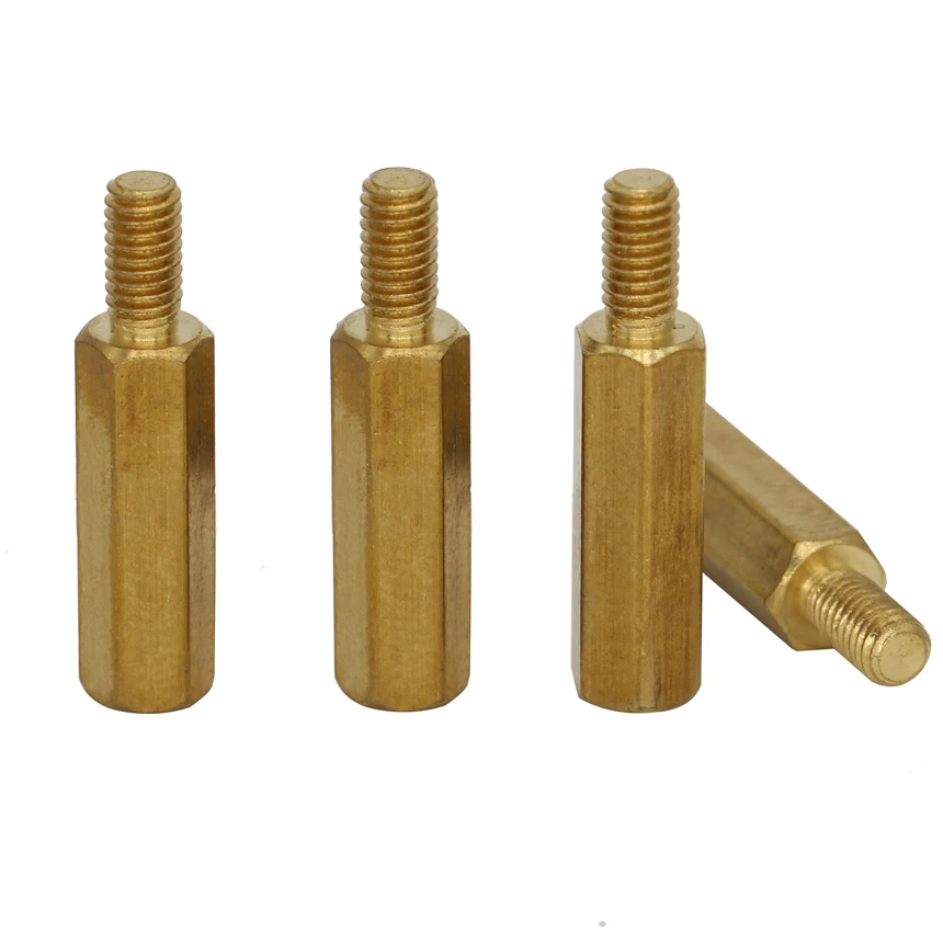 

M4*40/45/50/55/60 6mm Thread Length Brass Single End Stud Screw Pillar Male To Female Hex Hexagon Standoff Stand-off Spacer