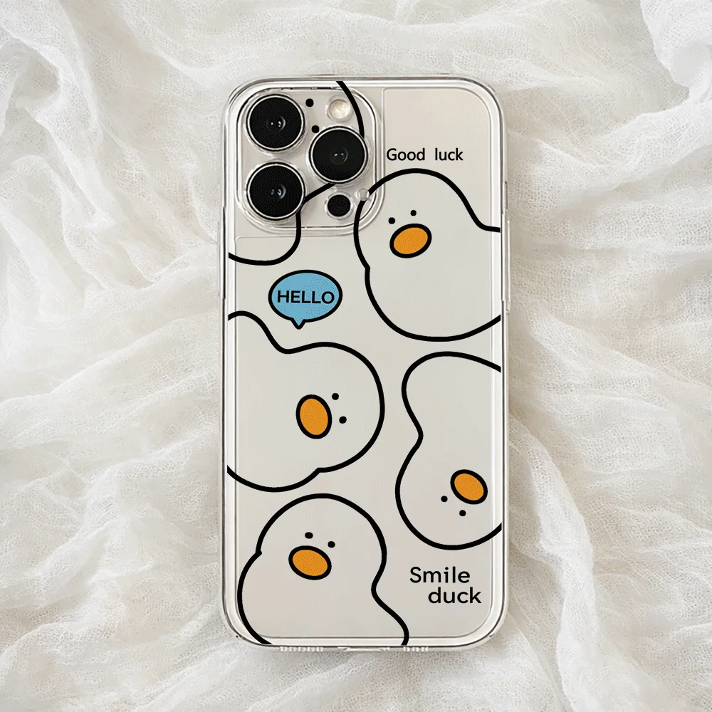 Adorable Line Duck Clear Phone Case Cover