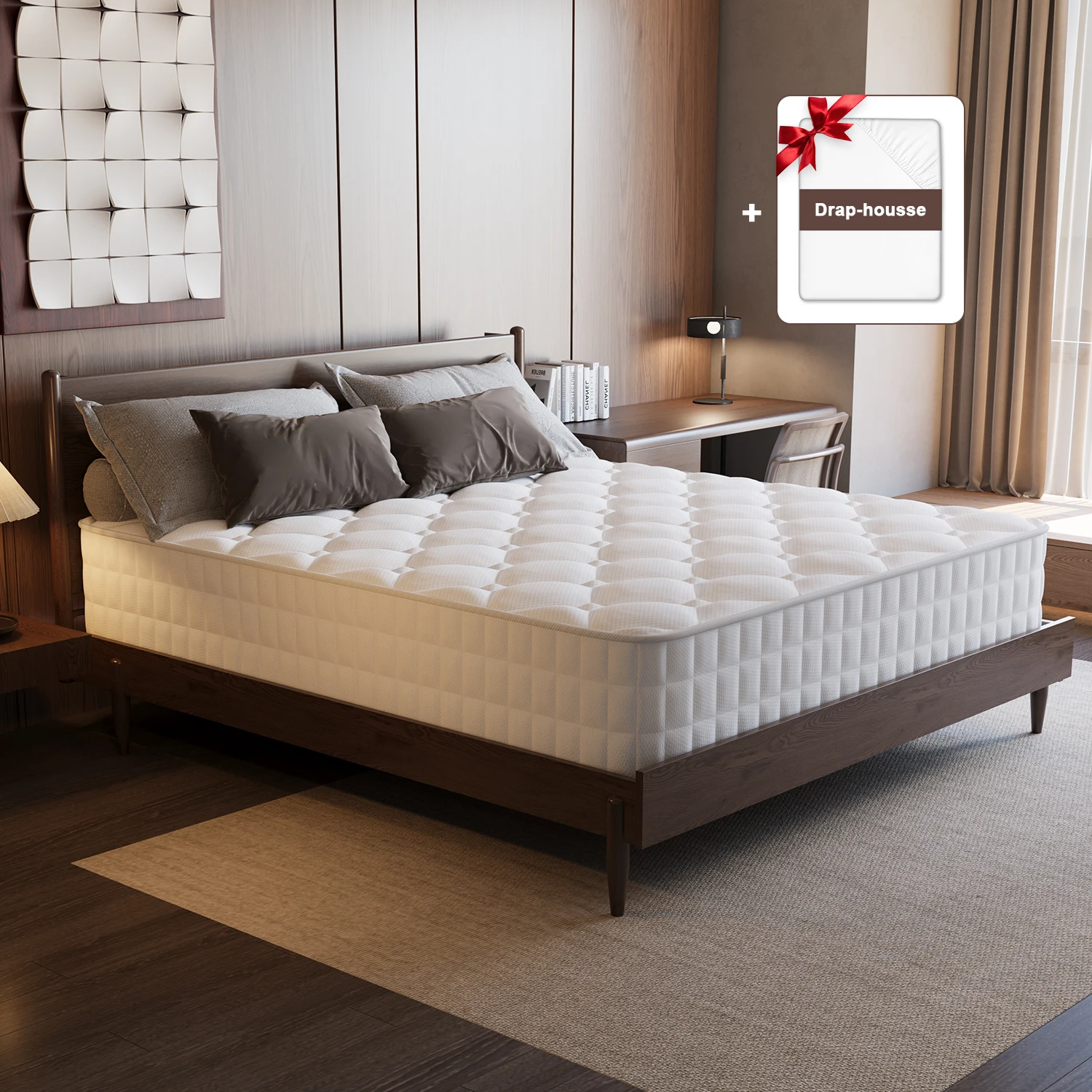 Daccormax 22 cm dicke Federkernmatratze, in mehreren Größen erhältlich, 7 Zonen ergonomisches Design, inklusive Spannbettlaken