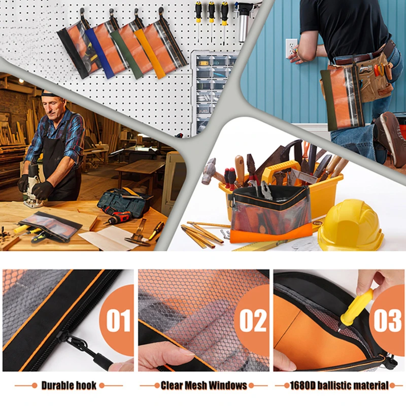 Waterproof Storage Bag Transparent PVC Tool Bag Anti-static Hardware Kit Portable Parts Multifunctional Practical Work