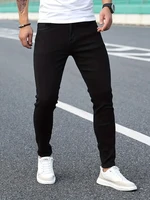 Jean Crayon Classique Avancé pour Homme, Zones Me Man, Doux, Noir, Motard, Denim, Pantalon Solide, 2024 1