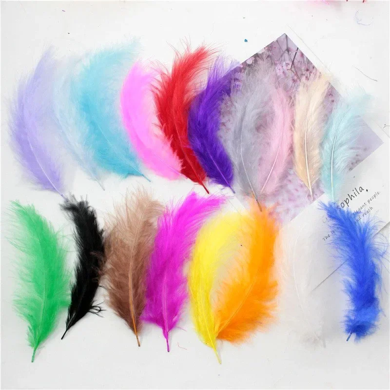 50 Pcs Feathers 10-15cm Turkey Plume 4-6 Inches Chicken Feather For Wedding Dress Decoration Mixed Color Feathers Craft Feathers Natural Feathers Turkey Feathers