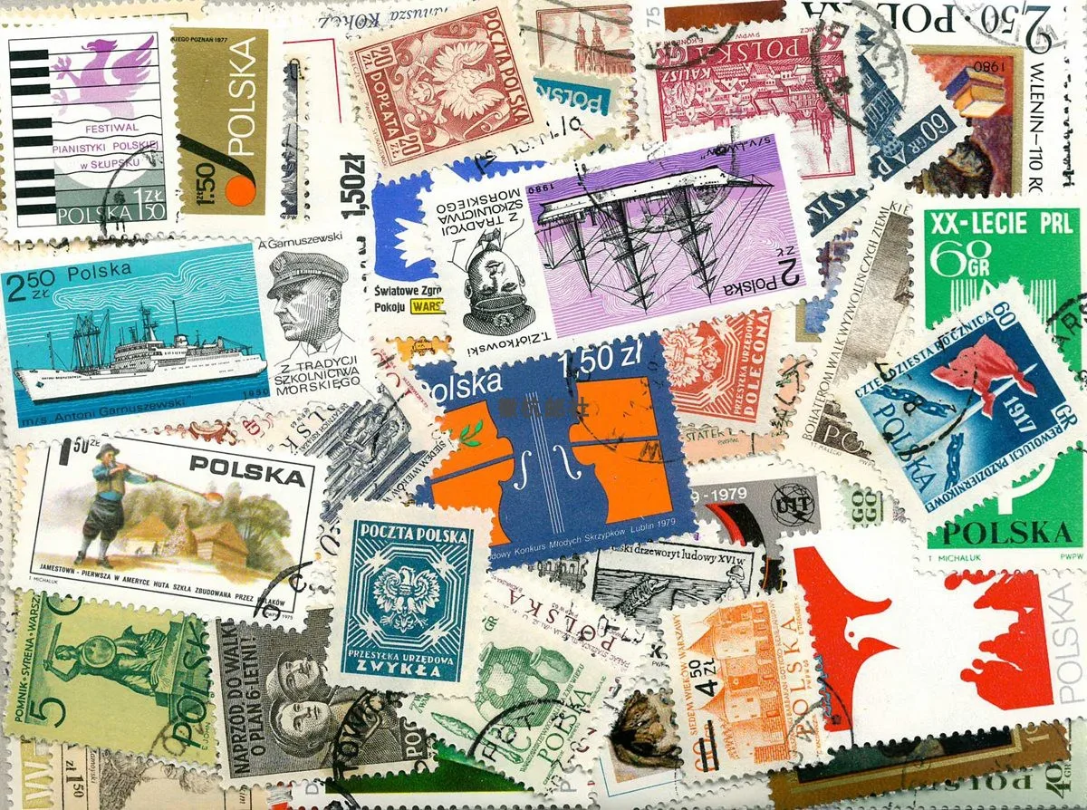Polish Stamps 100 Different Poland Post Stamps Collection Used Collectible Postage For Scrapbooking Journaling Materials
