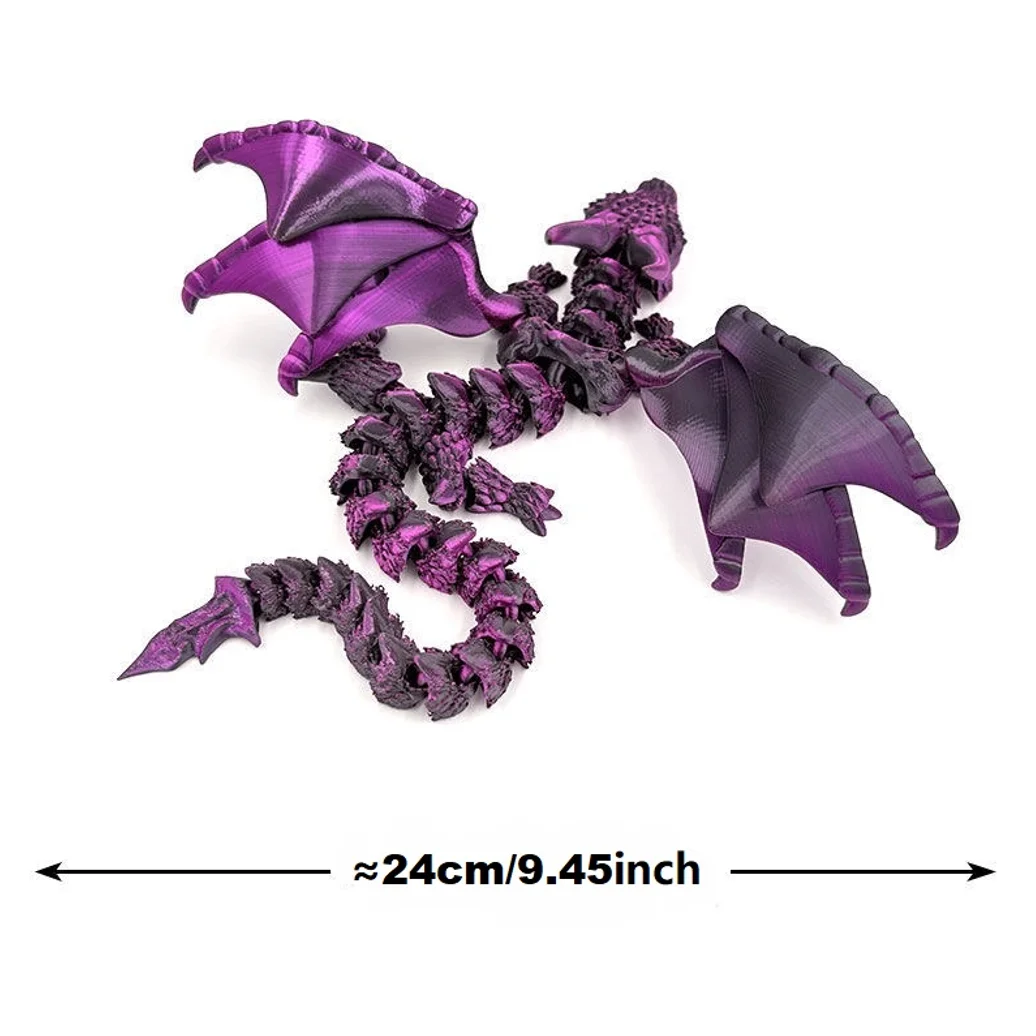 1pc 3D Printed Winged Carriage Figurine With Random Eyes, Art Deco Resin Dragon Sculpture, Tabletop Animal Theme Decor_voghion.com