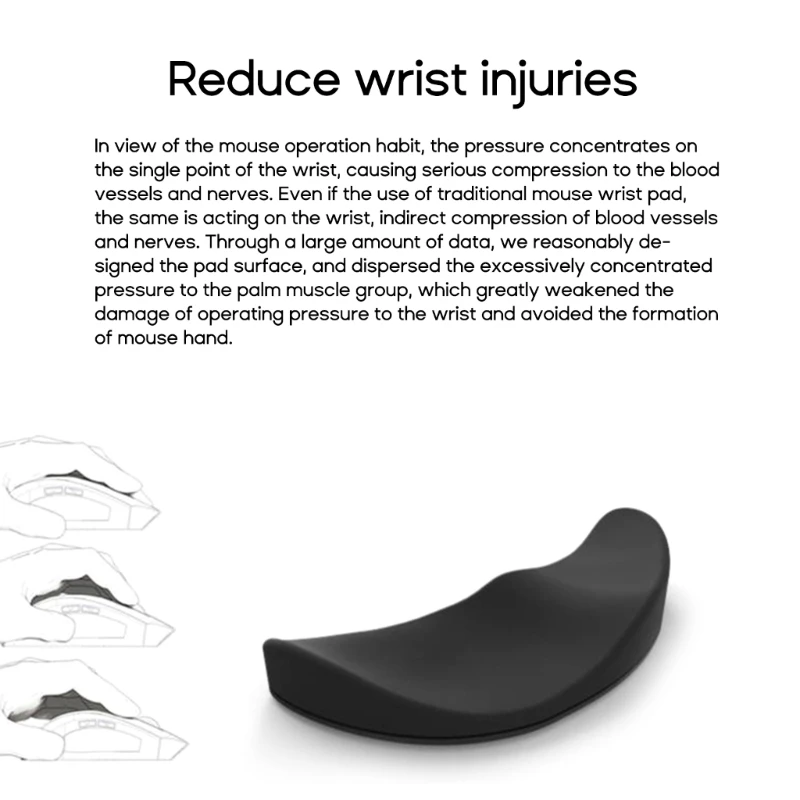 Mouse Wrist Rest Silicone Hand Cushion Soft Pad Palm Support Moves With Wrist Business Office Computer Game Durable Armrest — view 5