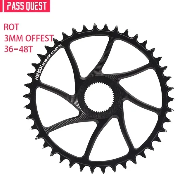 

PASS QUEST Rotor Gravel Bike 3mm Offest HOLLOW Round Narrow Wide Chainring Direct Mount Crank 9-12 Speed Chain 36-48T ALDHU