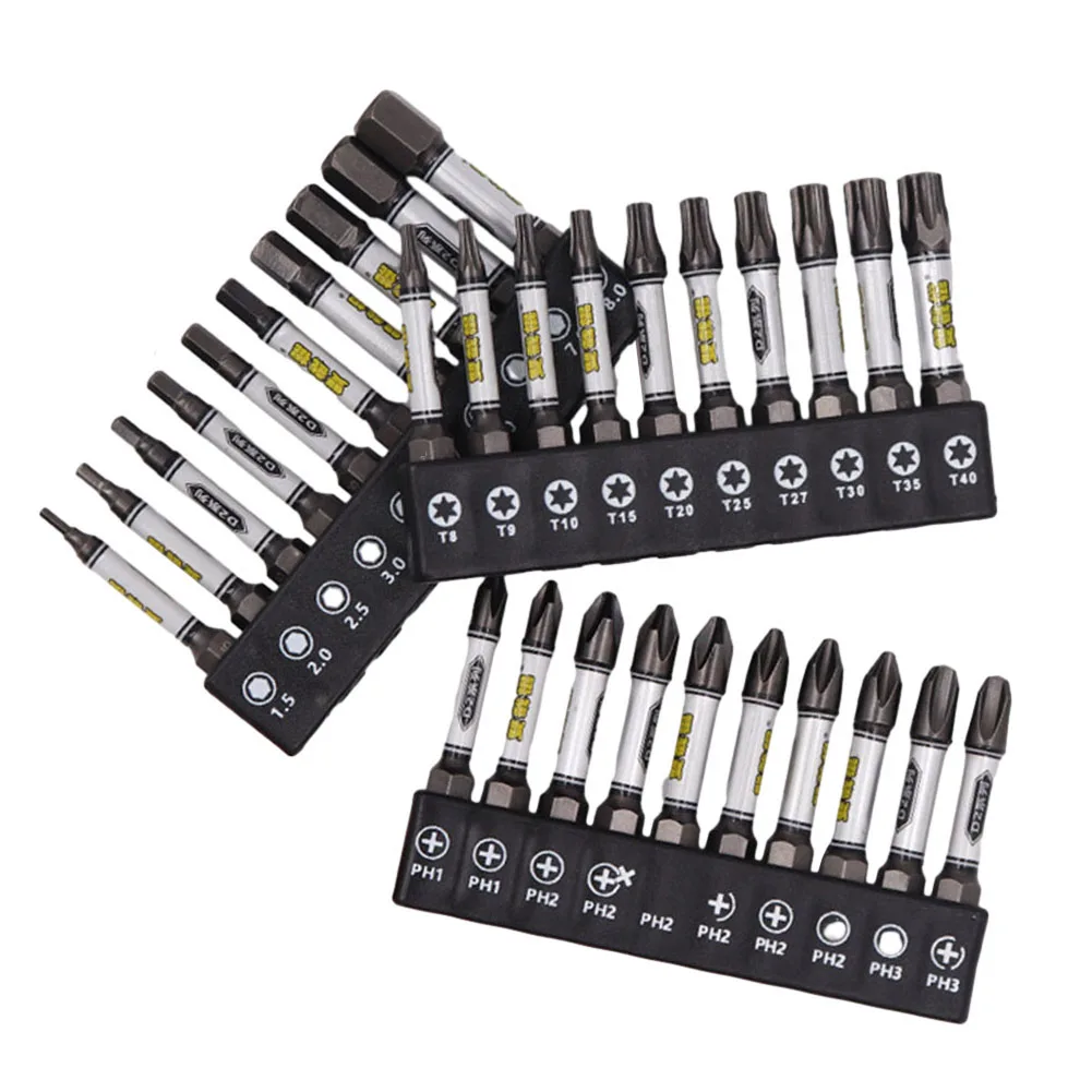 

Magnetic Screwdriver Bit Set 33pcs Durable Material Cross Plum Blossom Hexagonal Types Wide Range of Applications