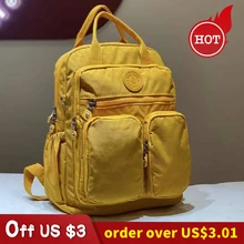 2022 Fashion Woman Backpack Waterproof Nylon Soft Handle Solid Multi-pocket Travel Zipper Feminina School Bags Laptop Backpack