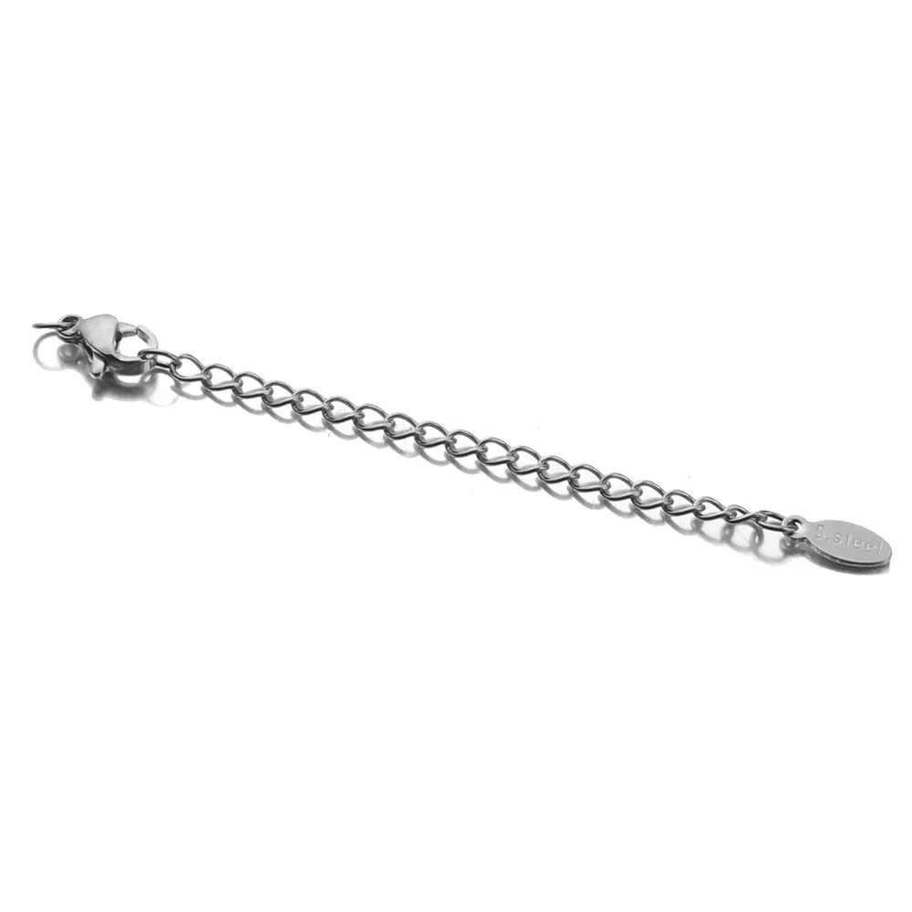 Lobster Clasps 10pcs/lot Stainless Steel Extended Extension Tail Chain Lobster Clasps Connector DIY Jewelry Making Findings Bracelet Necklace