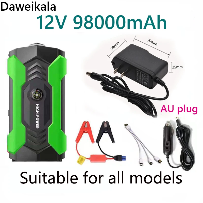 

Car Emergency Starting Power Supply Large Capacity 12v98000mah Mobile Power Bank Power on Standby Battery for Train Ignition USB
