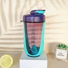 600ML Shaker Bottle with Plastic Whisk Ball BPA Free Plastic Protein Shakes Leakproof for Powder Workout Gym Sport 3