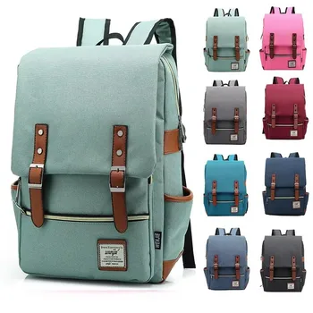 Zaino vintage alla moda per laptop, borse in tela da donna, zaini da viaggio in tela da uomo, zaini casual retrò, borse scolastiche per adolescenti #