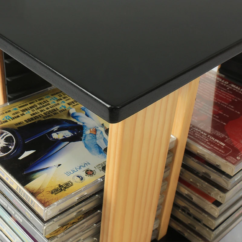 Minicadena Cute Cd Organizer Rack Storage Retro Display Capacity Stand Luxury Portable CD Rack Insert Porta Cd Music Decoration