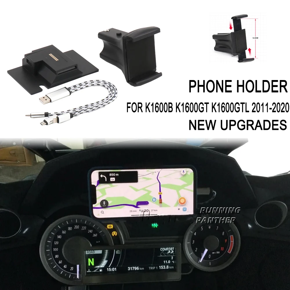 

New For BMW K1600B K1600GT K1600GTL Phone Holder Motorcycle Navigation Phone Shockproof Holder K 1600 B GT GTL 2011-2020