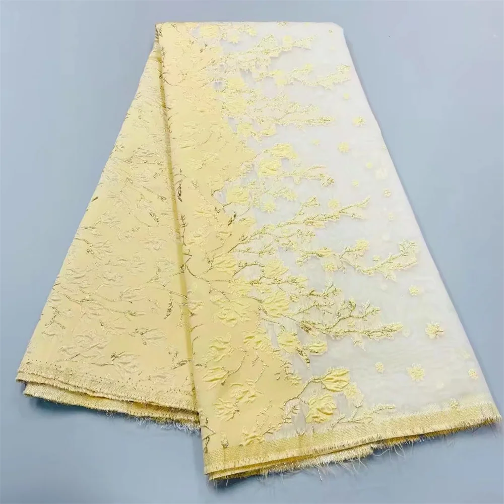 

Brocade Jacquard Lace Fabric French Lace Fabric 2022 High Quality African Nigerian Lace Fabric For Party Dress Women jf-0135