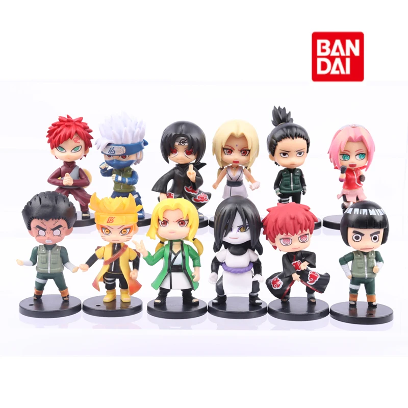 

12Pcs/Set 7-8CM Naruto Shippuden Figures Anime Model Naruto Haruno Sakura Uzumaki Sasuke Kakashi Q Version PVC Doll Kids Gift