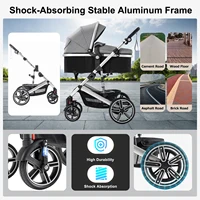 Poussette bébé 3 en 1 luxueux Portable voyage landau pliable landau haute paysage cadre en aluminium nouveau-né poussette pour bébé 5