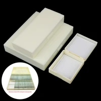 Plastic Microscope Glass Slide Box 25/50/100pcs Biological Slices Storage Case Holder for Prepared Microscope Slides 2