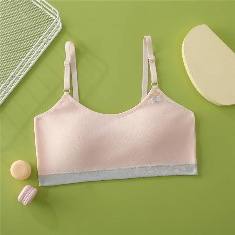 New Girls' Bra Adolescent Girls Cotton Sports Tank Top School Students  9-16Y Children's Bras Training Bra Teenage Girls Clothing