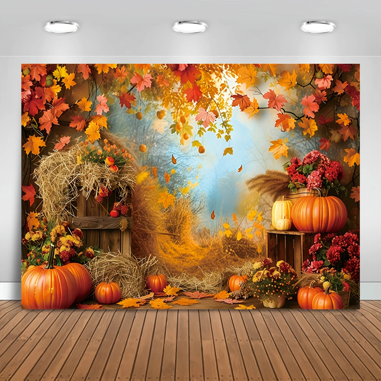 Toile de fond de photographie de récolte d'automne, bannière de décor de  fête préChristophe, automne, grange, Aliments, Thanksgiving, érable, fond de  festivals - AliExpress, image size:1500x1500