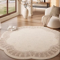 French Retro Style Carpets for Living Room Light Luxury Bedroom Decor Carpet Irregular Shape Lounge Rug Home Thicken Floor Mat 4