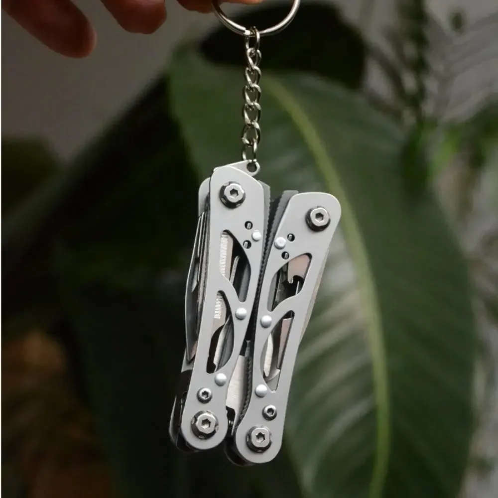 Description Picture 5 of item12 in 1 Multi-functional Pliers Small Tool Stainless Steel Folding Pliers Pocket Mini Outdoor Camping Pliers Multitool Keychain