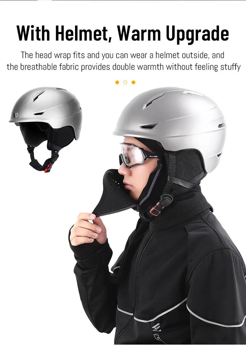 WEST BIKING Winterschal Warm halten Fahrradmütze Magnetisch Schnell öffnen Schließen Wärmer Atmungsaktive Winter Sturmhaube Mütze – Detail 13