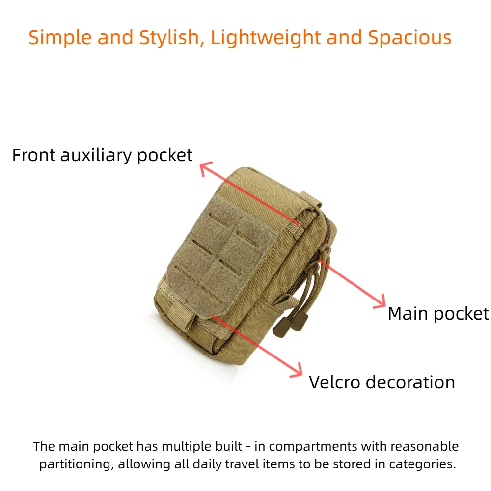 Tactical Flip-Top Laser-Cut Phone Bag - Durable Outdoor Waist Pack